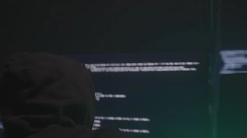 Hacker Hurrying to His Computer Video stock 208786996