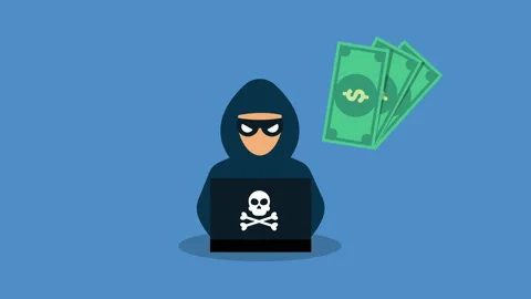 Hacker icon and money motion animation. Stock Footage 229851411