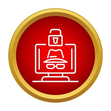 Hacker icon breaking computer security and data privacy Illustrazione stock