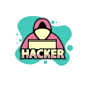 Hacker icon. Computer hacker. Vector banner, flat design Stock Illustration