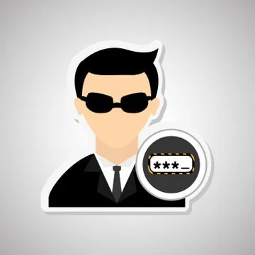 Hacker icon design, vector illustration Stock Illustration