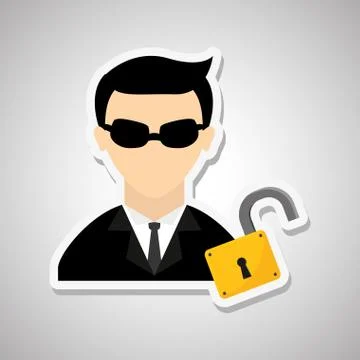 Hacker icon design, vector illustration Stock Illustration
