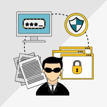 Hacker icon design, vector illustration Stock Illustration