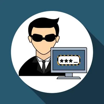 Hacker icon design, vector illustration Illustrazione stock