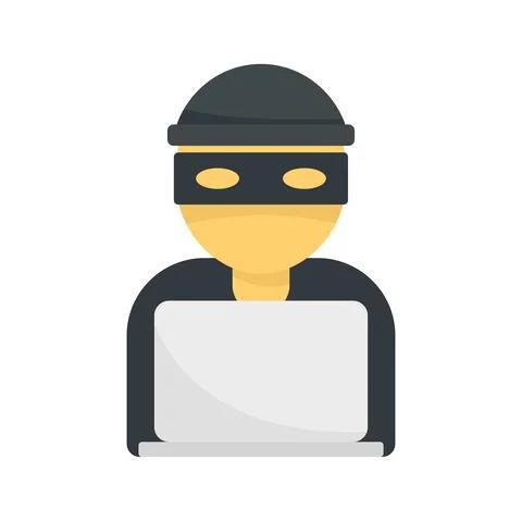 Hacker icon flat isolated vector Illustrazione stock