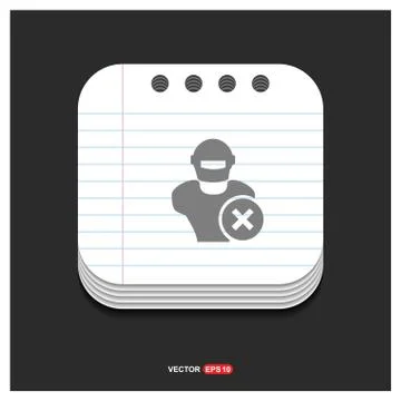 Hacker Icon Gray icon on Notepad Style template Vector EPS 10 Free Icon Illustrazione stock