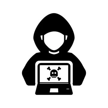 Hacker Icon, Hacking, Cyber Crime, Stealing Data 스톡 일러스트