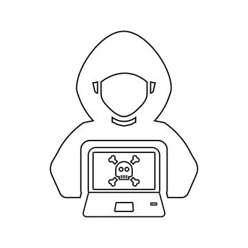 Hacker Icon, Hacking, Cyber Crime, Stealing Data イラスト素材