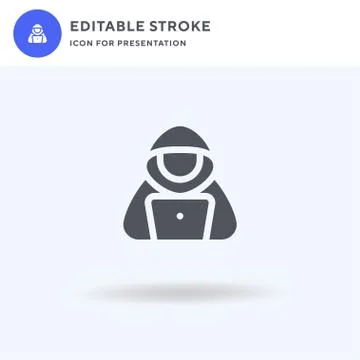 Hacker icon vector, filled flat sign, solid pictogram isolated on white, logo Stock Illustration