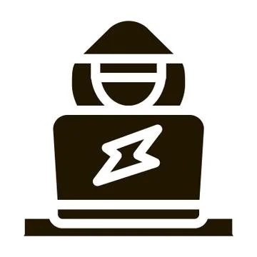 Hacker Icon Vector Glyph Illustration Stock Illustration