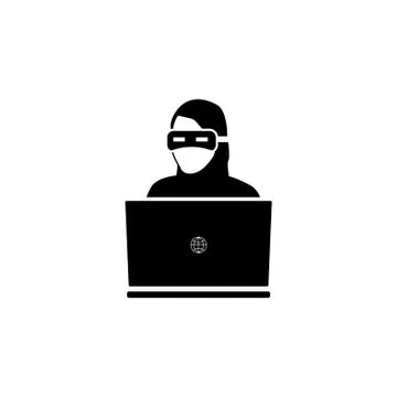 Hacker Icon. vector illustration black on white background Stock Illustration