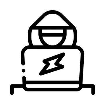 Hacker Icon Vector Outline Illustration イラスト素材