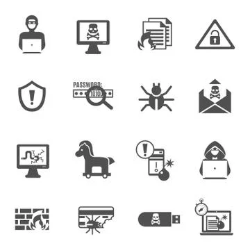 Hacker Icons Set イラスト素材