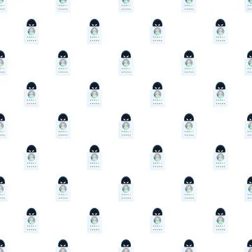 Hacker icons stealing personal data and breaching security pattern Illustrazione stock