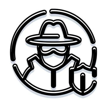 Hacker identity holding shield representing cybersecurity Stockillustratie