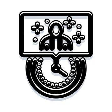 Hacker identity security risk digital clock icon Stockillustratie