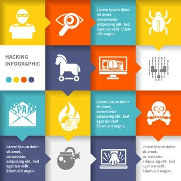 Hacker infographic set Stock Illustration