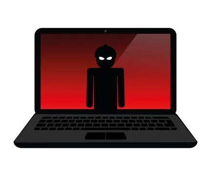 Hacker inside the laptop internet crime Stock-Illustration