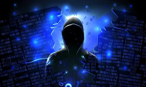Hacker in Internet hacked abstract computer server, account, theft of data 库存插图