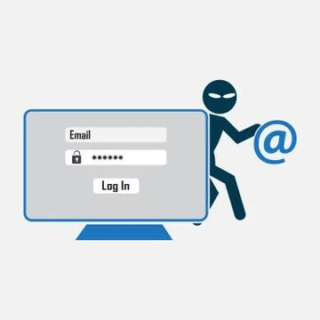 Hacker, Internet security concept illustration. 스톡 일러스트