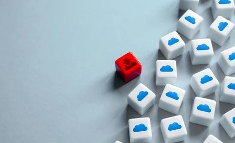 A hacker intrudes into a cloud computing system. The threat of obtaining un.. Foto stock