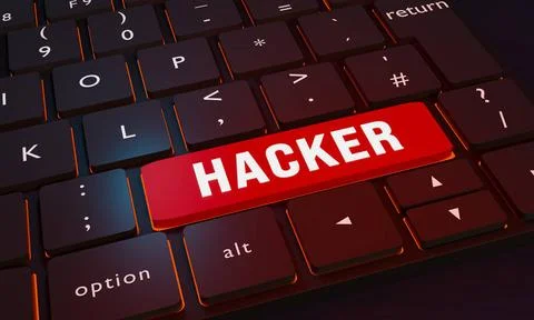 Hacker key on the keyboard. Hacker key on the keyboard. Close-up computer ... Stock-Fotos