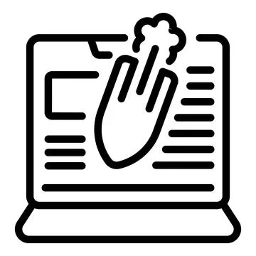 Hacker laptop attack icon outline vector. Cyber data Stock Illustration
