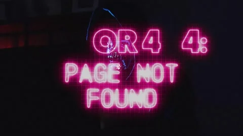 Hacker Laptop Glow in Darkness with Error 404 Warning Screen Stock Footage 317840197