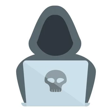 Hacker laptop icon cartoon vector. Computer steal Illustrazione stock