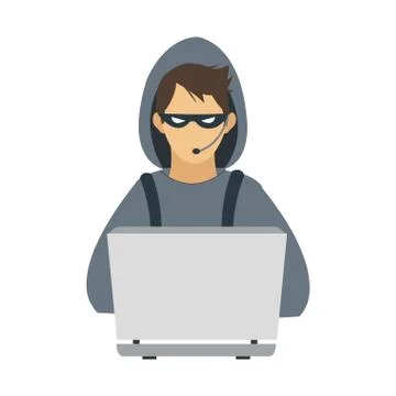 Hacker with laptop Stock-Illustration
