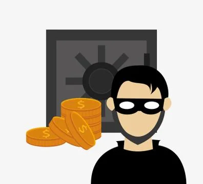 Hacker in laptop system security design Stock Illustration