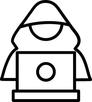 Hacker Line Icon Design Stock Illustration