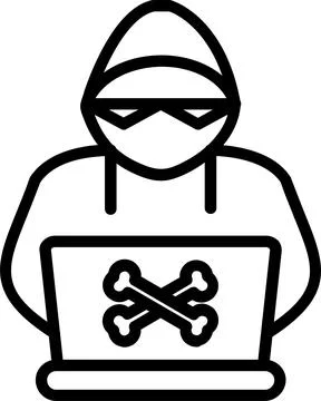 Hacker Line Icon Design Stock Illustration