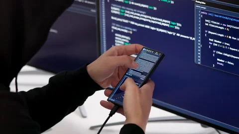 Hacker Loading Virus Code Stock Footage 332499809