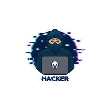 Hacker logo template Stockillustratie