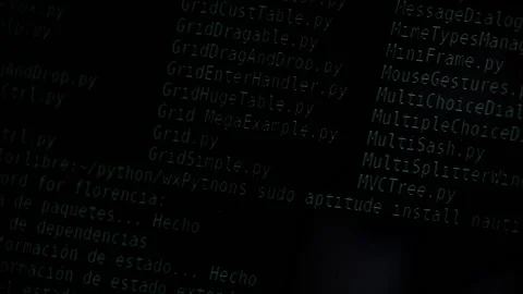 Hacker Looking at Computer Monitor inside a Dark Room. Close Up. Stock Footage 221732185