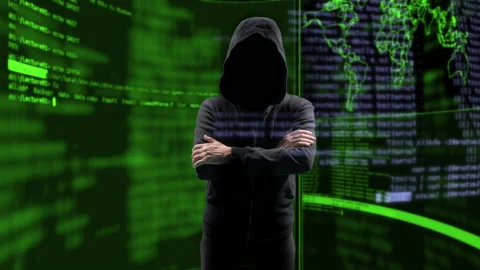 Hacker looking data online  Video stock 194890687