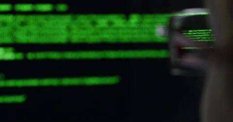 Hacker looking trough glasses Stock Footage 48848467