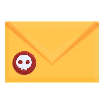 Hacker mail malware icon, cartoon style Stock-Illustration
