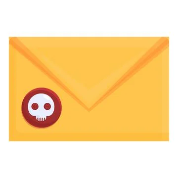 Hacker mail malware icon, cartoon style Stock-Illustration