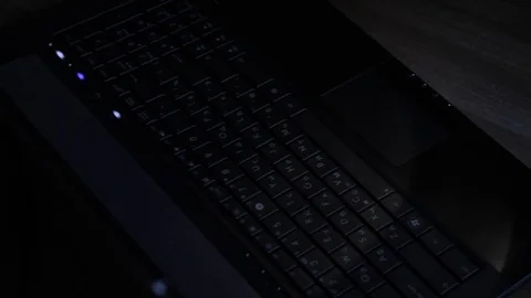 Hacker makes its dark matter in the darkness Stock Footage 69729218