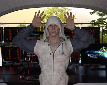 Hacker making fun of you Stock Illustration