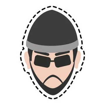Hacker man icon Stock Illustration