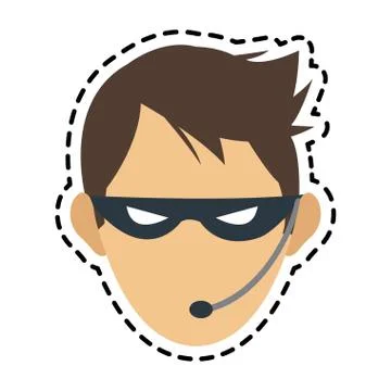 Hacker man icon Stock Illustration