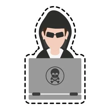 Hacker man icon Stock Illustration