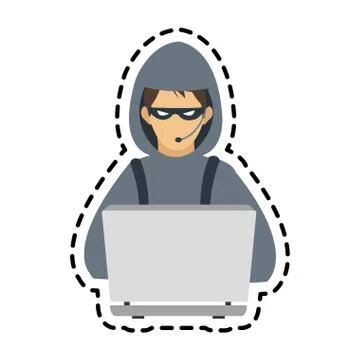 Hacker man icon Stock Illustration