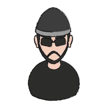 Hacker man icon Stock Illustration