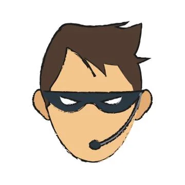 Hacker man icon Stock Illustration