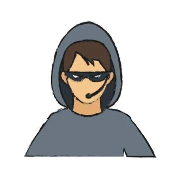 Hacker man icon Stock Illustration