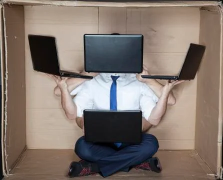 Hacker with many hands Stock Photos